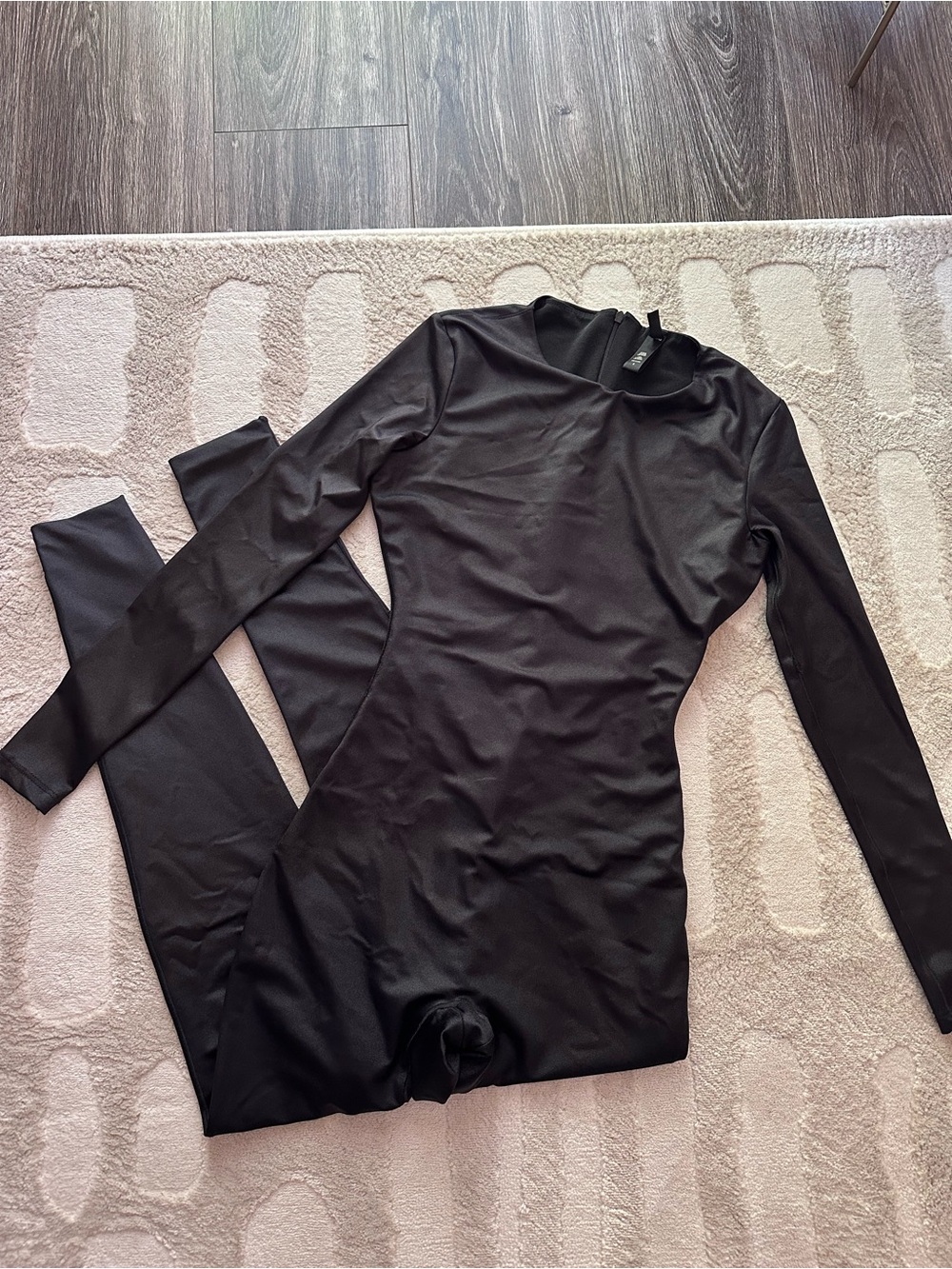 SKIMS Black Long-Sleeve Jumpsuit